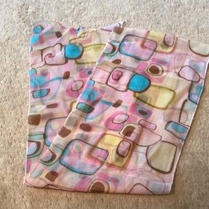 Pink patterned scarf